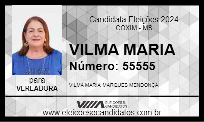 Candidato VILMA MARIA 2024 - COXIM - Eleições