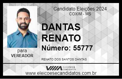 Candidato DANTAS RENATO 2024 - COXIM - Eleições