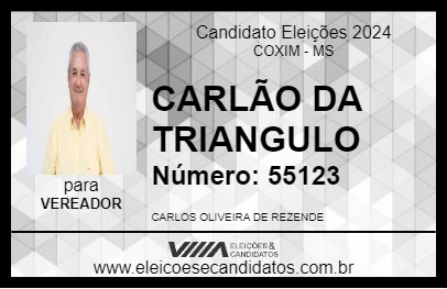 Candidato CARLÃO DA TRIANGULO 2024 - COXIM - Eleições