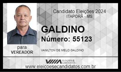 Candidato GALDINO 2024 - ITAPORÃ - Eleições