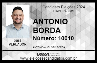 Candidato ANTONIO BORDA 2024 - ITAPORÃ - Eleições