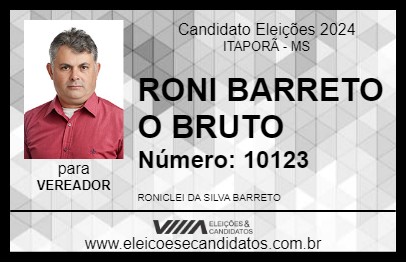 Candidato RONI BARRETO O BRUTO 2024 - ITAPORÃ - Eleições