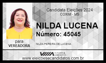 Candidato NILDA LUCENA 2024 - COXIM - Eleições