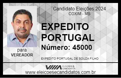 Candidato EXPEDITO PORTUGAL 2024 - COXIM - Eleições