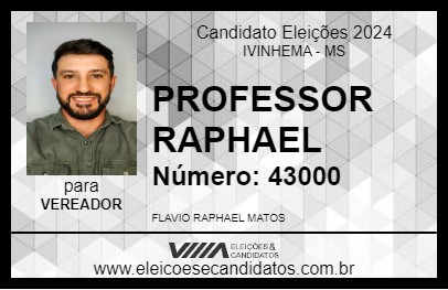 Candidato PROFESSOR RAPHAEL 2024 - IVINHEMA - Eleições