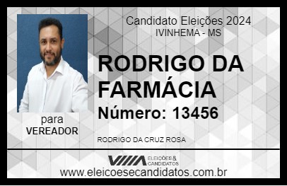 Candidato RODRIGO DA FARMÁCIA 2024 - IVINHEMA - Eleições