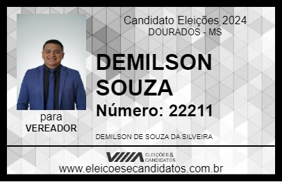 Candidato DEMILSON SOUZA 2024 - DOURADOS - Eleições