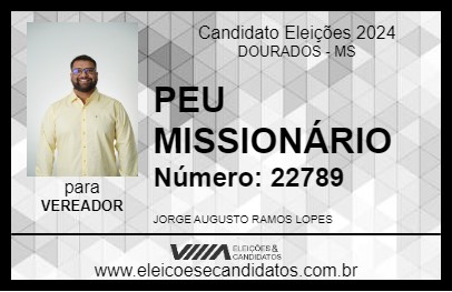 Candidato PEU MISSIONÁRIO 2024 - DOURADOS - Eleições