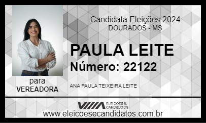 Candidato PAULA LEITE 2024 - DOURADOS - Eleições