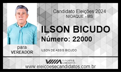 Candidato ILSON BICUDO 2024 - NIOAQUE - Eleições