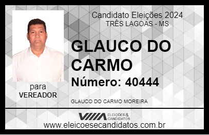 Candidato GLAUCO DO CARMO 2024 - TRÊS LAGOAS - Eleições