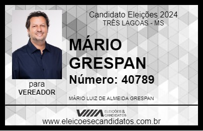 Candidato MÁRIO GRESPAN 2024 - TRÊS LAGOAS - Eleições