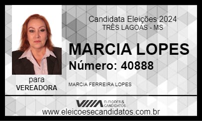 Candidato MARCIA LOPES 2024 - TRÊS LAGOAS - Eleições