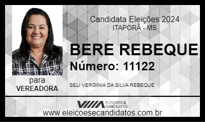 Candidato BERE REBEQUE 2024 - ITAPORÃ - Eleições