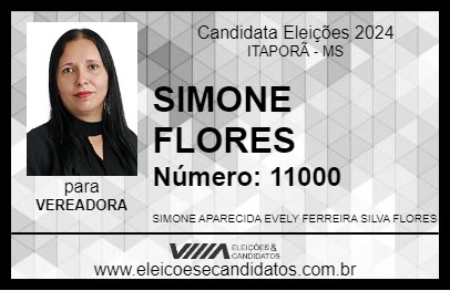 Candidato SIMONE FLORES 2024 - ITAPORÃ - Eleições