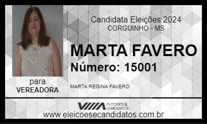 Candidato MARTA FAVERO 2024 - CORGUINHO - Eleições