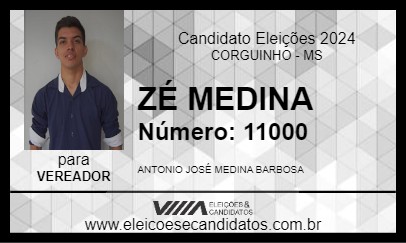 Candidato ZÉ MEDINA 2024 - CORGUINHO - Eleições