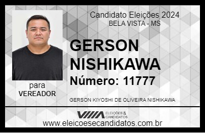 Candidato GERSON NISHIKAWA 2024 - BELA VISTA - Eleições