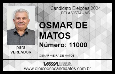 Candidato OSMAR DE MATOS 2024 - BELA VISTA - Eleições