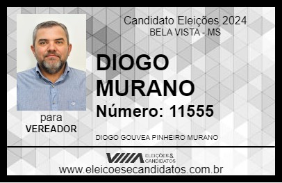 Candidato DIOGO MURANO 2024 - BELA VISTA - Eleições