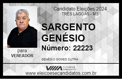 Candidato SARGENTO GENÉSIO 2024 - TRÊS LAGOAS - Eleições