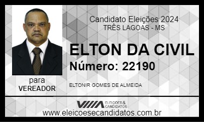 Candidato ELTON DA CIVIL 2024 - TRÊS LAGOAS - Eleições