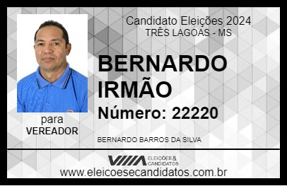 Candidato BERNARDO IRMÃO 2024 - TRÊS LAGOAS - Eleições