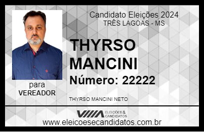 Candidato THYRSO MANCINI 2024 - TRÊS LAGOAS - Eleições