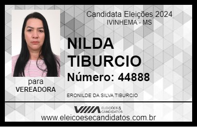 Candidato NILDA TIBURCIO 2024 - IVINHEMA - Eleições