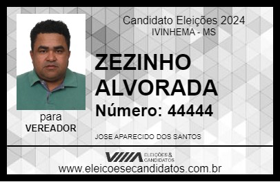 Candidato ZEZINHO ALVORADA 2024 - IVINHEMA - Eleições