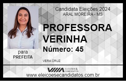 Candidato PROFESSORA VERINHA 2024 - ARAL MOREIRA - Eleições