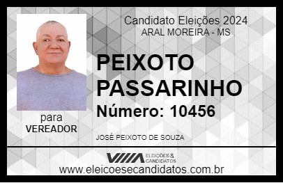 Candidato PEIXOTO PASSARINHO 2024 - ARAL MOREIRA - Eleições