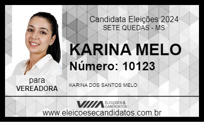 Candidato KARINA MELO 2024 - SETE QUEDAS - Eleições