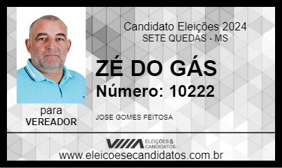 Candidato ZÉ DO GÁS 2024 - SETE QUEDAS - Eleições