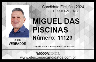 Candidato MIGUEL DAS PISCINAS 2024 - SETE QUEDAS - Eleições