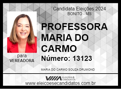 Candidato PROFESSORA MARIA DO CARMO 2024 - BONITO - Eleições