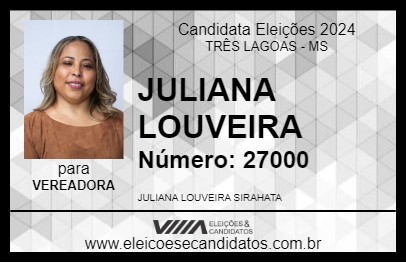 Candidato JULIANA LOUVEIRA 2024 - TRÊS LAGOAS - Eleições