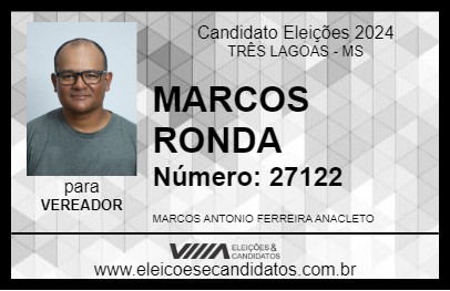 Candidato MARCOS RONDA 2024 - TRÊS LAGOAS - Eleições