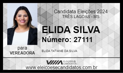 Candidato ELIDA SILVA 2024 - TRÊS LAGOAS - Eleições