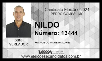 Candidato NILDO 2024 - PEDRO GOMES - Eleições