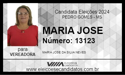 Candidato MARIA JOSE 2024 - PEDRO GOMES - Eleições