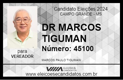 Candidato DR MARCOS TIGUMAN 2024 - CAMPO GRANDE - Eleições