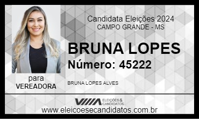 Candidato BRUNA LOPES 2024 - CAMPO GRANDE - Eleições