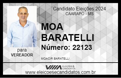 Candidato MOA BARATELLI 2024 - CAARAPÓ - Eleições