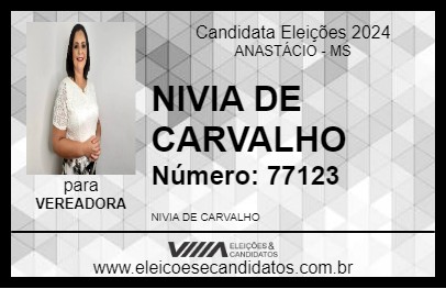 Candidato NIVIA DE CARVALHO 2024 - ANASTÁCIO - Eleições