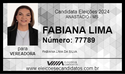 Candidato FABIANA LIMA 2024 - ANASTÁCIO - Eleições