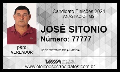 Candidato JOSÉ SITONIO 2024 - ANASTÁCIO - Eleições