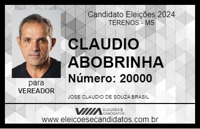 Candidato CLAUDIO ABOBRINHA 2024 - TERENOS - Eleições