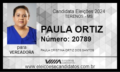 Candidato PAULA ORTIZ 2024 - TERENOS - Eleições