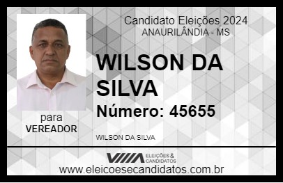 Candidato WILSON DA SILVA 2024 - ANAURILÂNDIA - Eleições